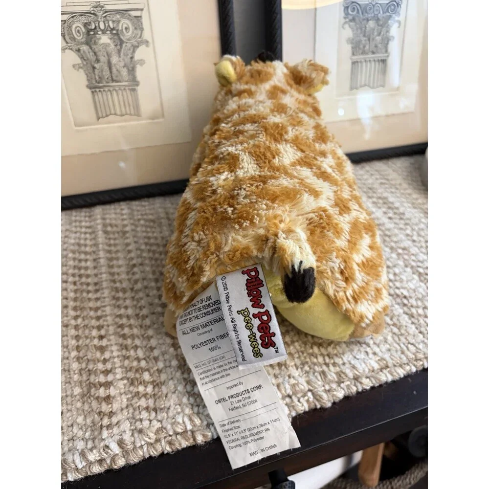 Pillow Pets Peewee Giraffe Foldable Plush Stuffed Animal 13”